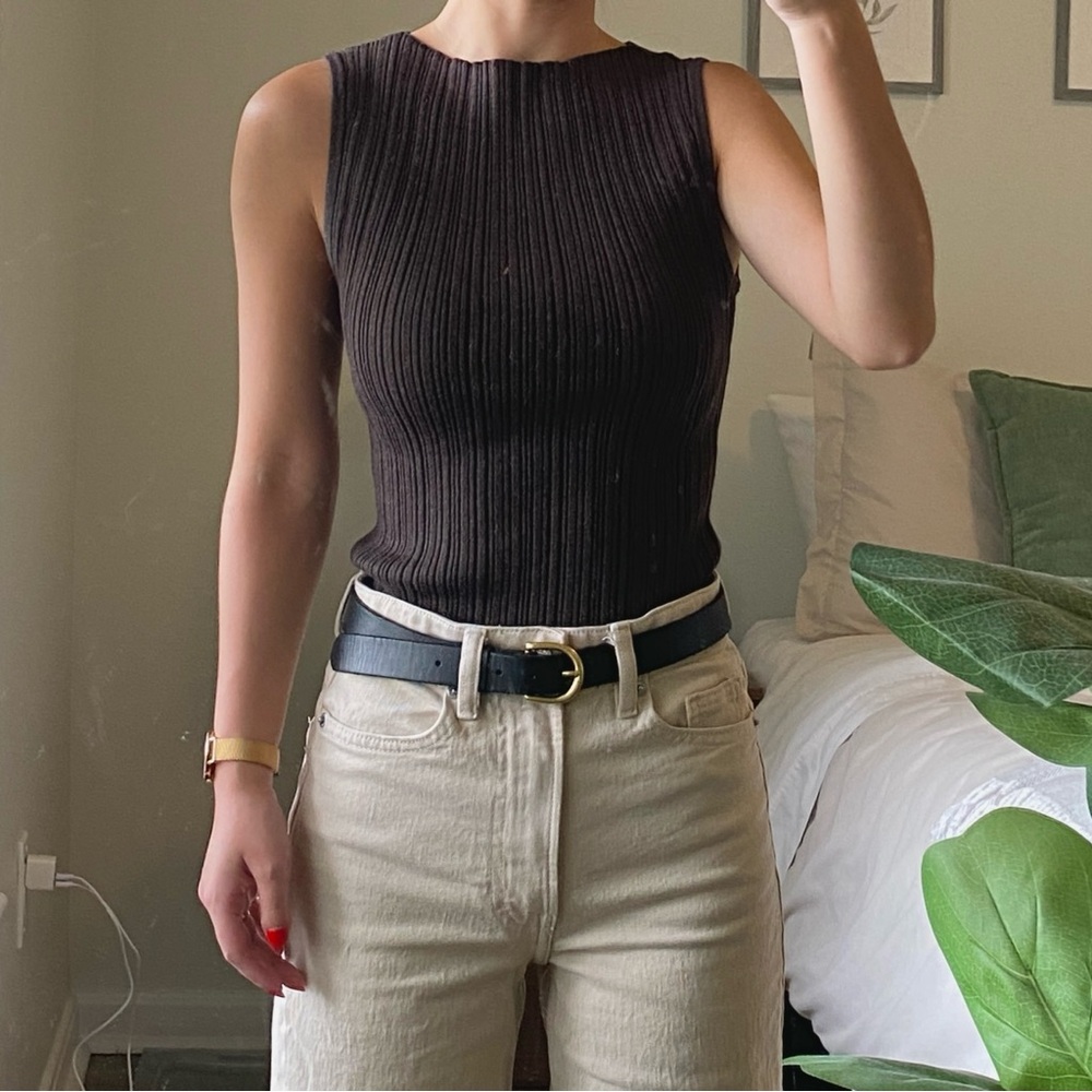 SOLD NWOT Quince Cotton Cashmere Blend Knit Tank - Picture 1 of 5